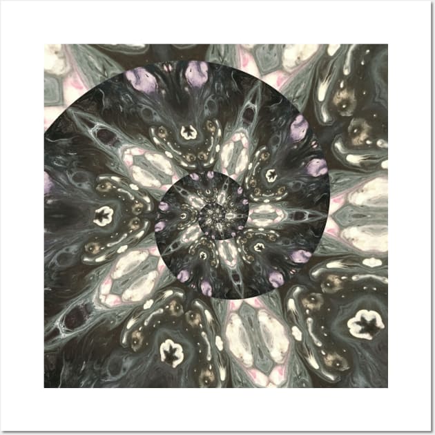 Spiral Black Acrylic Fluid Pour Wall Art by Moon Art